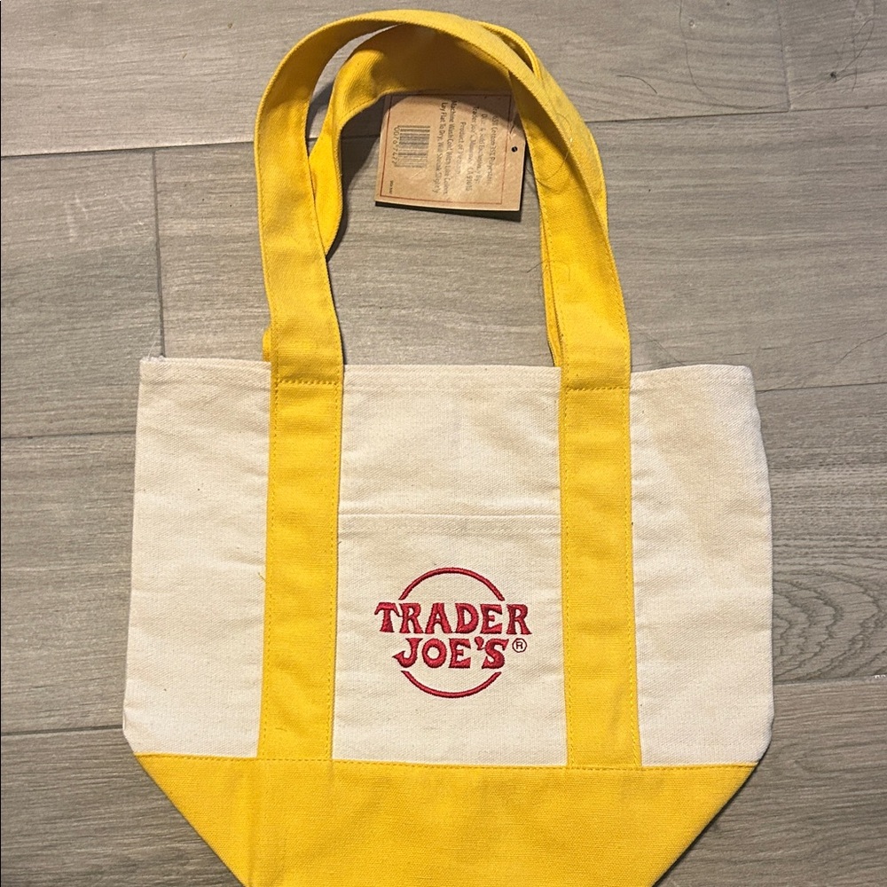 Trader Joe's Yellow and Cream Mini Bag